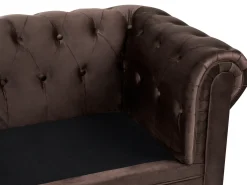 Divano 3 posti CHESTERFIELD Velluto Marrone scuro