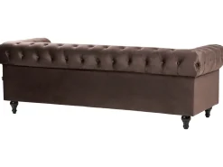Divano 3 posti CHESTERFIELD Velluto Marrone scuro