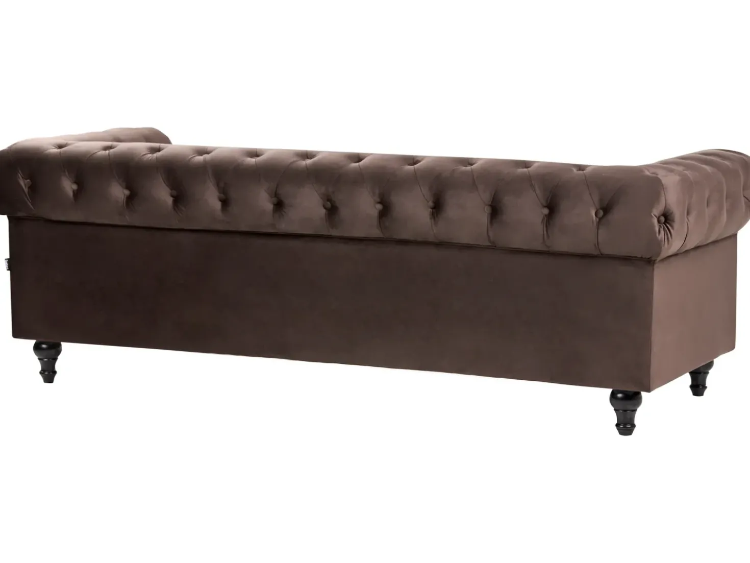 Divano 3 posti CHESTERFIELD Velluto Marrone scuro