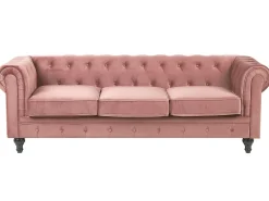 Divano 3 posti CHESTERFIELD Velluto Rosa