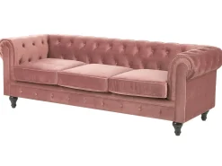 Divano 3 posti CHESTERFIELD Velluto Rosa