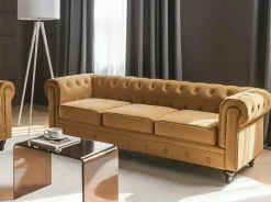 Divano 3 posti CHESTERFIELD Velluto Oro
