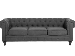 Divano 3 posti CHESTERFIELD Tessuto Grigio