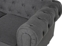 Divano 3 posti CHESTERFIELD Tessuto Grigio