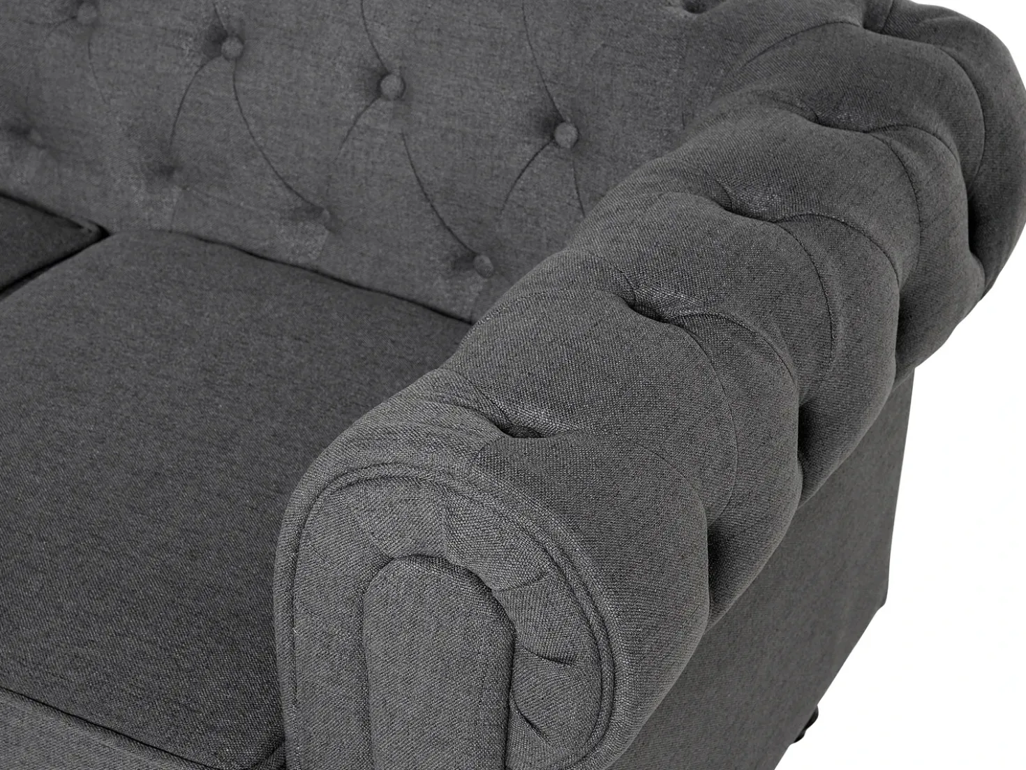 Divano 3 posti CHESTERFIELD Tessuto Grigio