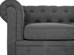 Divano 3 posti CHESTERFIELD Tessuto Grigio