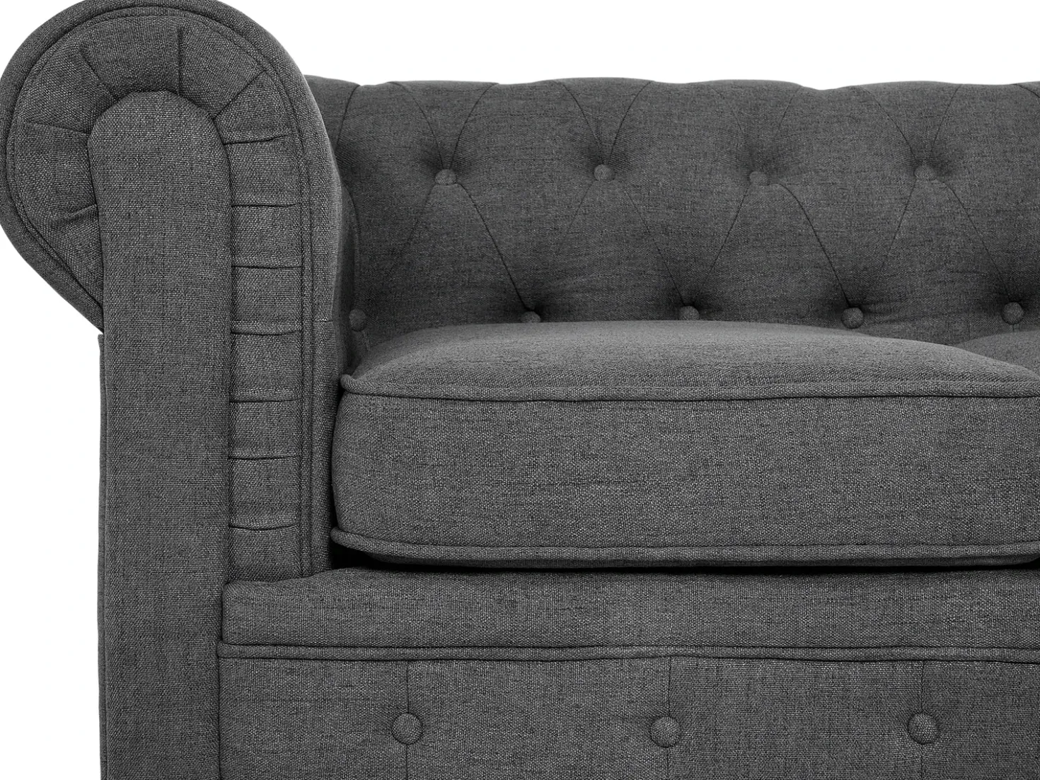 Divano 3 posti CHESTERFIELD Tessuto Grigio
