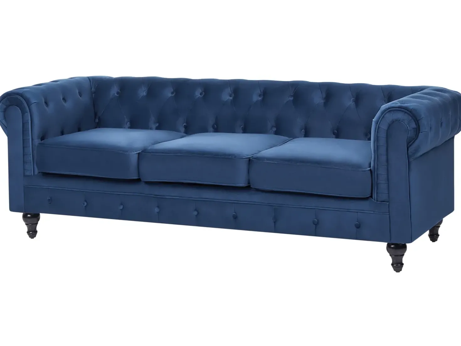 Divano 3 posti CHESTERFIELD Velluto Blu marino