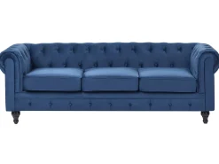 Divano 3 posti CHESTERFIELD Velluto Blu marino