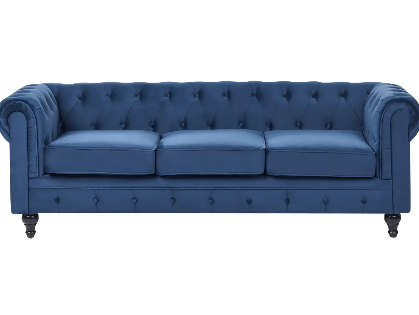 Divano 3 posti CHESTERFIELD Velluto Blu marino