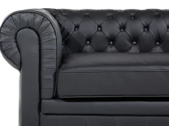 Divano 3 posti CHESTERFIELD Pelle naturale Nero