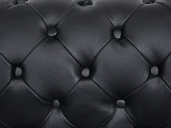 Divano 3 posti CHESTERFIELD Pelle naturale Nero