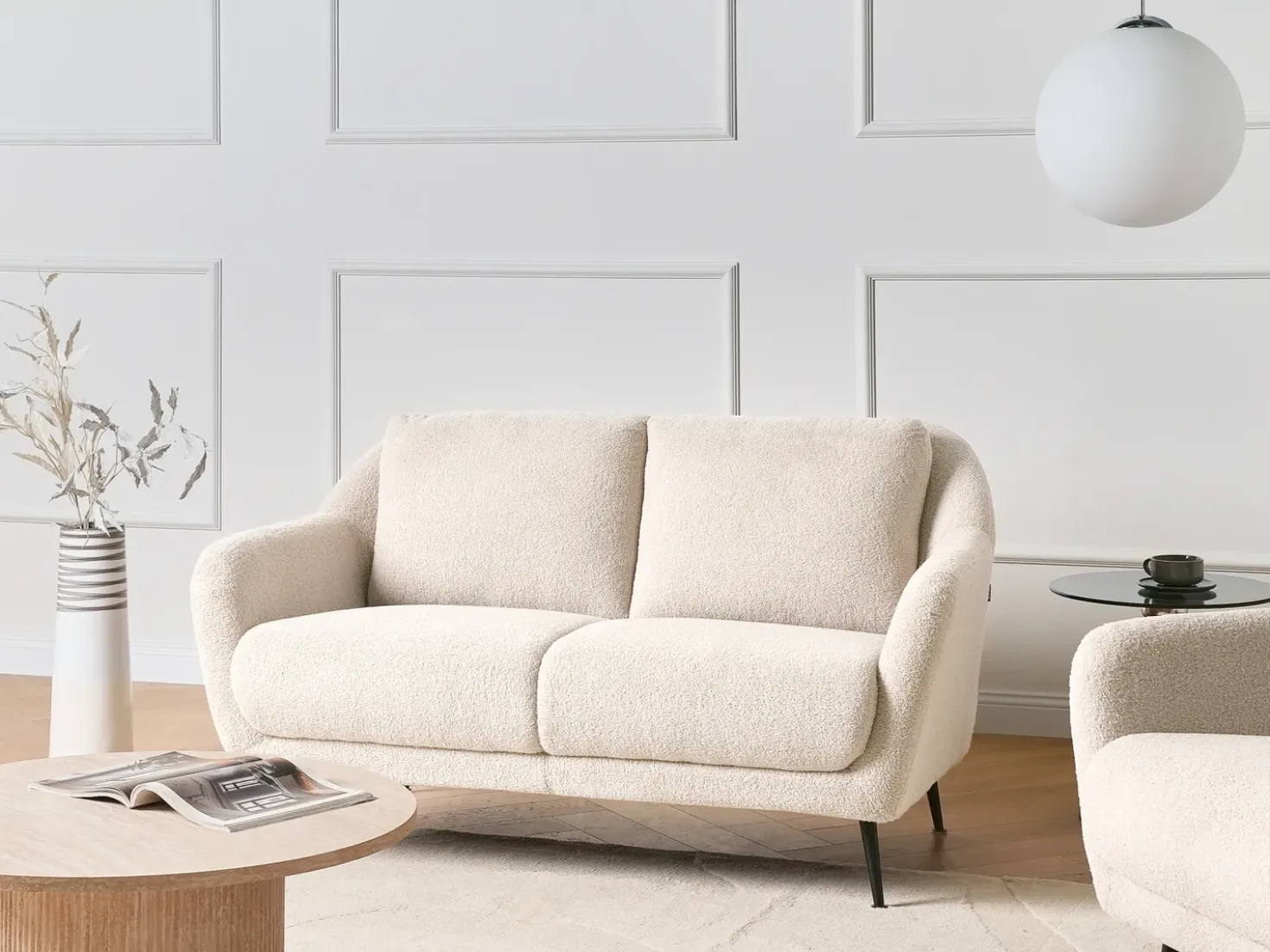 Divano 2 posti EIBY Bouclé Beige