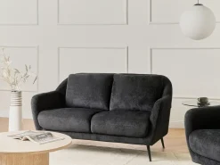 Divano 2 posti EIBY Ciniglia Nero