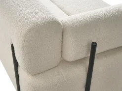 Divano 2 posti ELVA Bouclé Bianco sporco