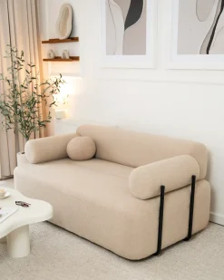 Divano 2 posti ELVA Bouclé Beige