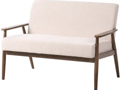 Divano 2 posti ESRUM Bouclé Marrone scuro/Beige