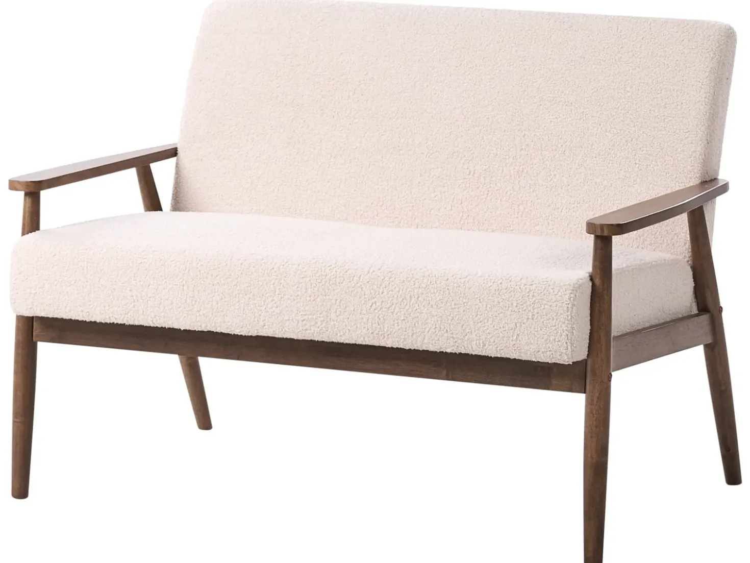 Divano 2 posti ESRUM Bouclé Marrone scuro/Beige
