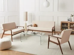 Divano 2 posti ESRUM Bouclé Marrone scuro/Beige