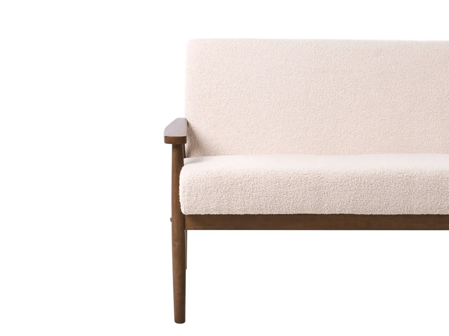 Divano 2 posti ESRUM Bouclé Marrone scuro/Beige