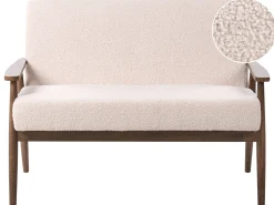 Divano 2 posti ESRUM Bouclé Marrone scuro/Beige