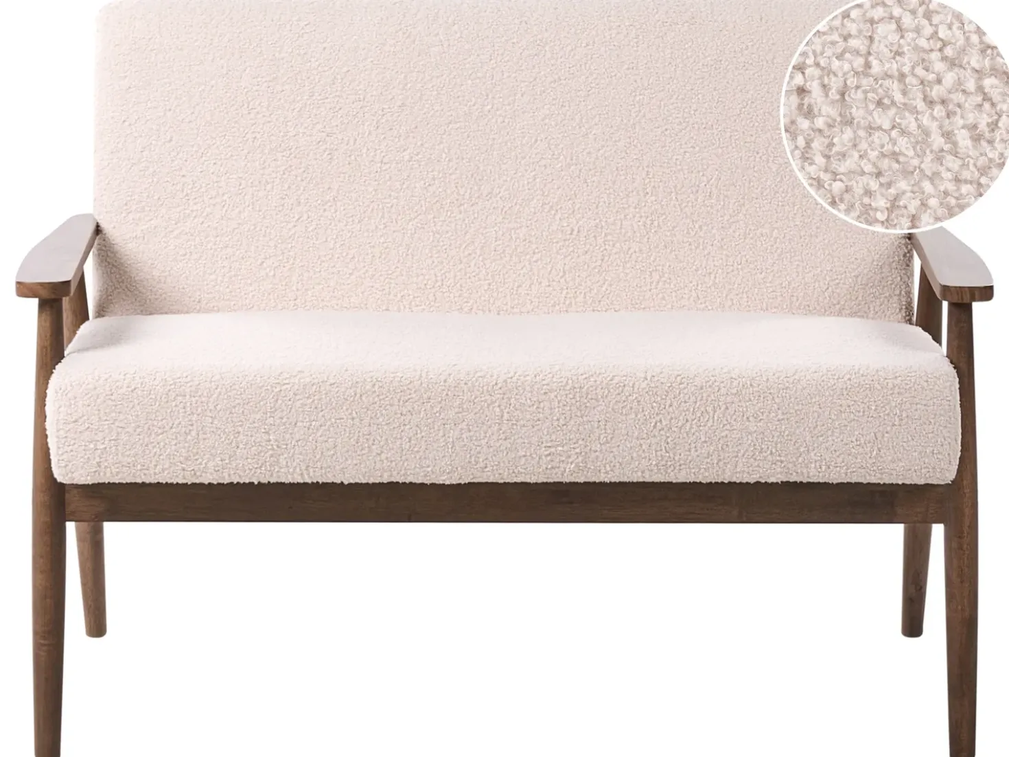 Divano 2 posti ESRUM Bouclé Marrone scuro/Beige