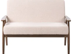 Divano 2 posti ESRUM Bouclé Marrone scuro/Beige