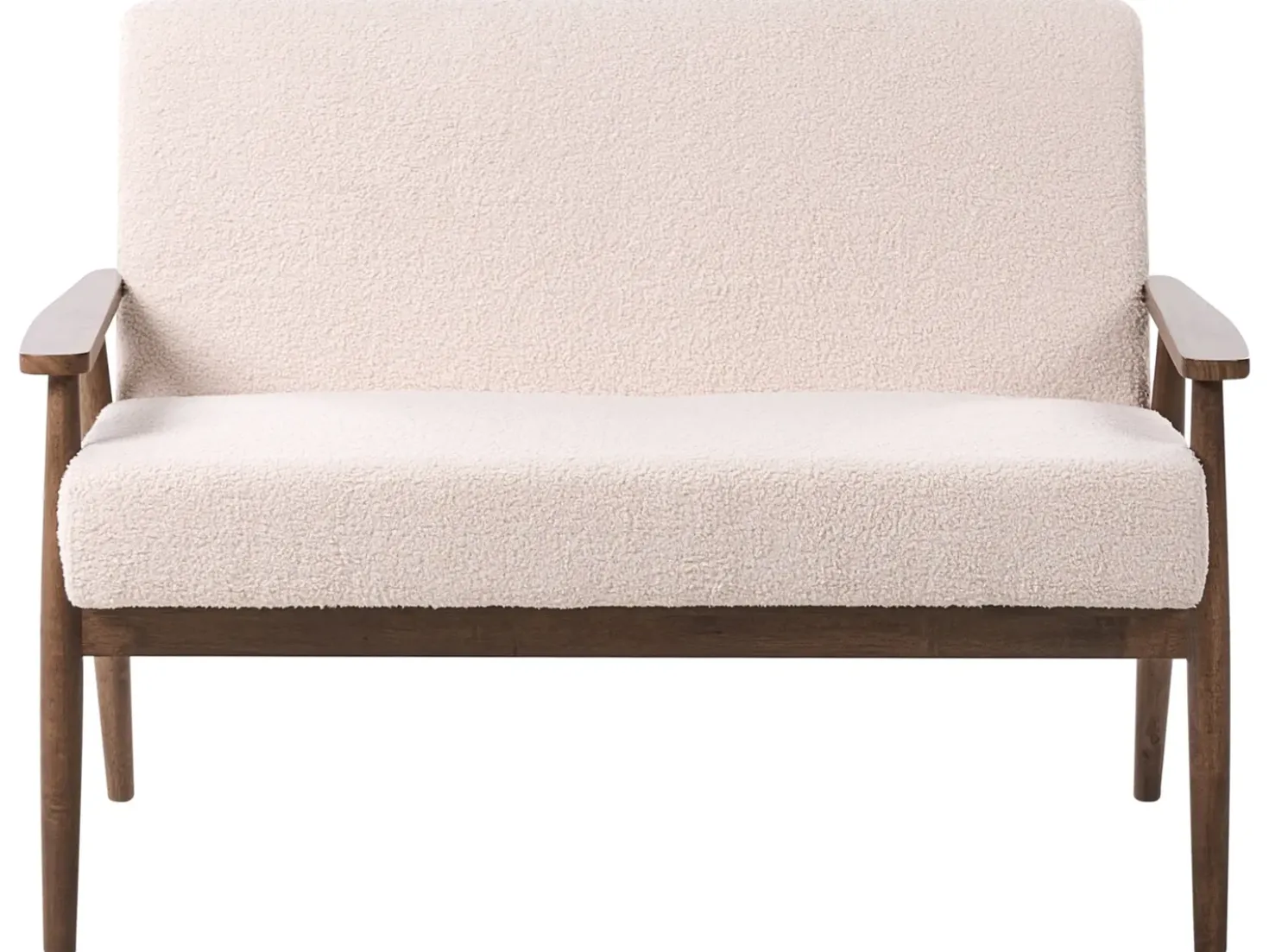 Divano 2 posti ESRUM Bouclé Marrone scuro/Beige