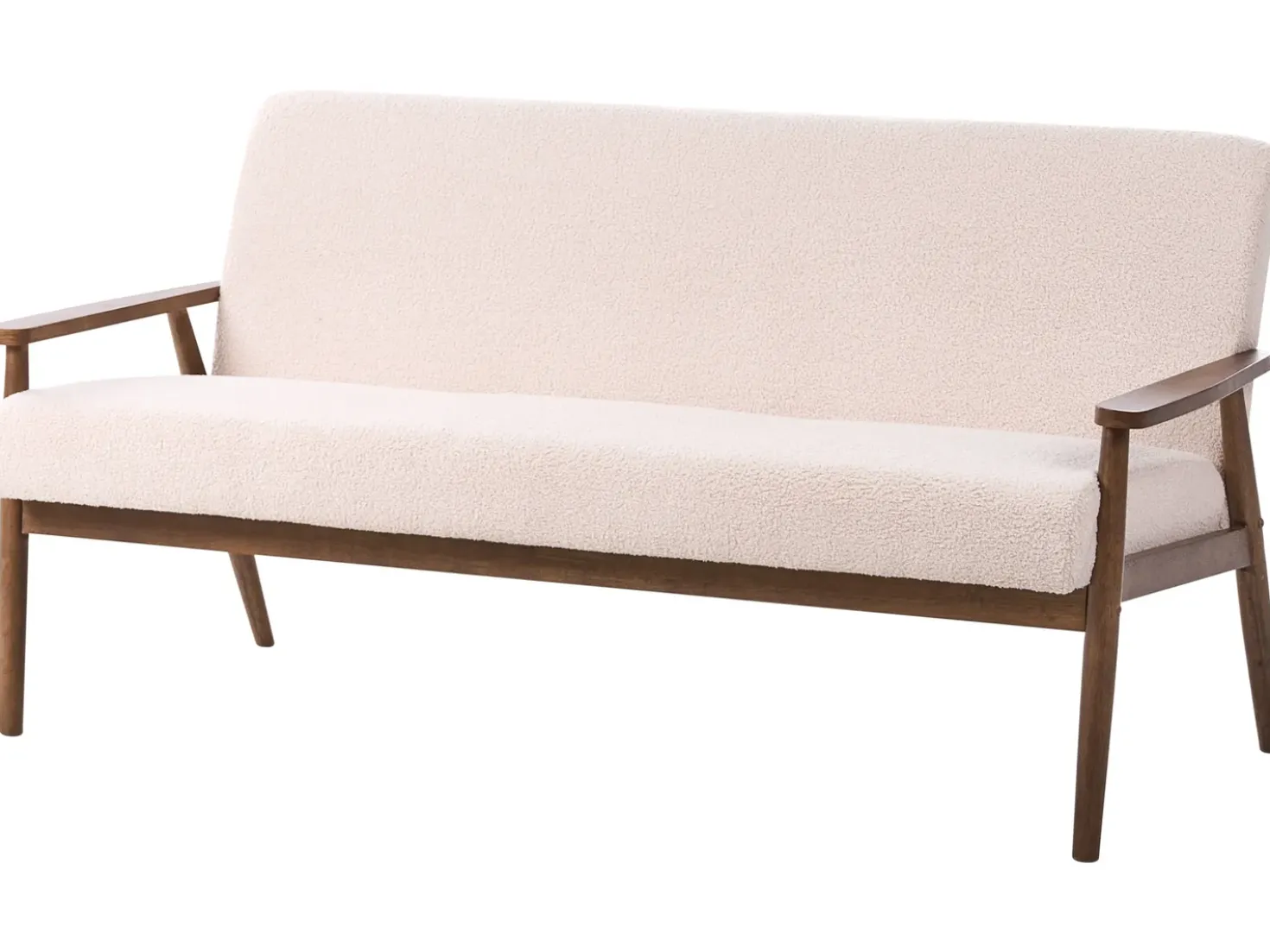 Divano 3 posti ESRUM Bouclé Marrone scuro/Beige