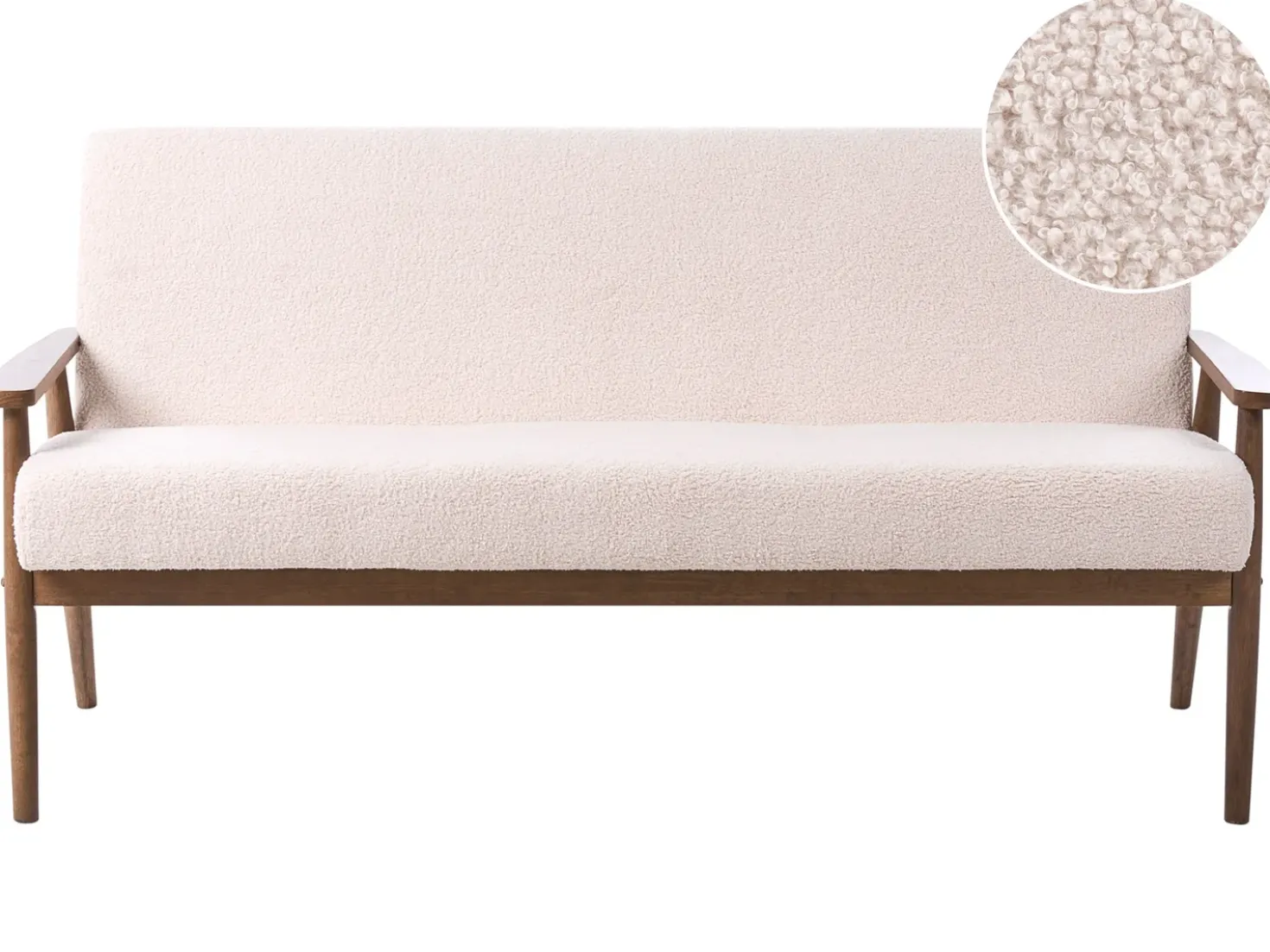 Divano 3 posti ESRUM Bouclé Marrone scuro/Beige