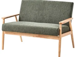 Divano 2 posti ESRUM Tessuto Marrone chiaro/Verde