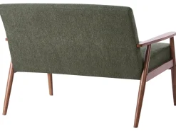 Divano 2 posti ESRUM Tessuto Marrone scuro/Verde