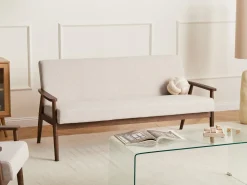 Divano 3 posti ESRUM Tessuto Marrone scuro/Beige