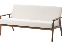 Divano 3 posti ESRUM Tessuto Marrone scuro/Beige