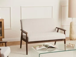 Divano 2 posti ESRUM Tessuto Marrone scuro/Beige