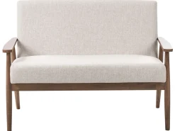 Divano 2 posti ESRUM Tessuto Marrone scuro/Beige