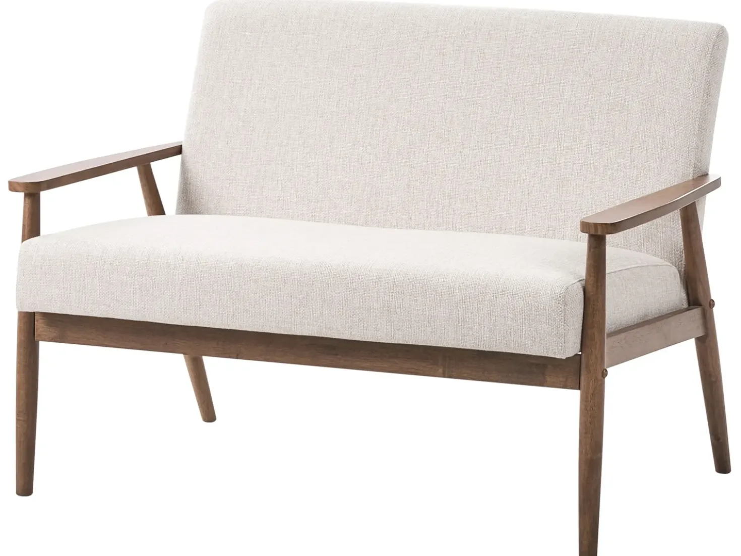 Divano 2 posti ESRUM Tessuto Marrone scuro/Beige