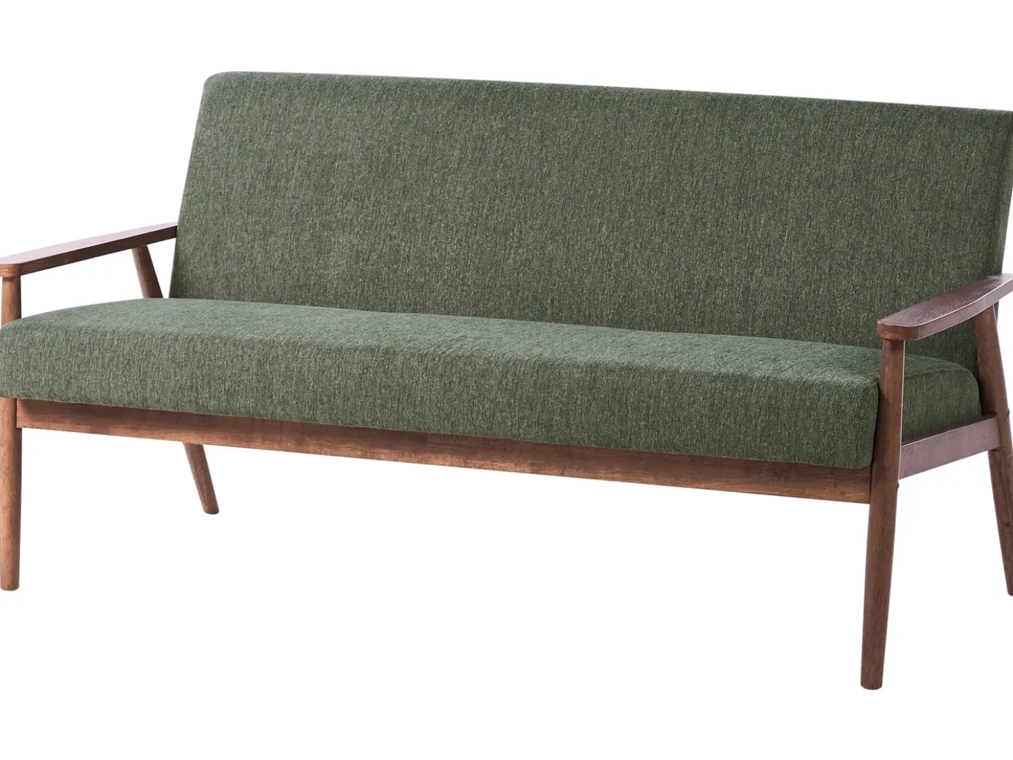 Divano 3 posti ESRUM Tessuto Marrone scuro/Verde