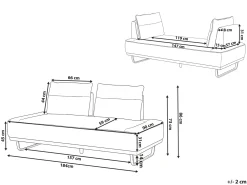 Divano 3 posti FAXEN Tessuto Grigio