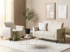 Divano 2 posti FENES Tessuto Beige