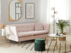 Divano 3 posti FREDERICA Velluto Rosa