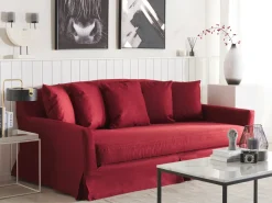 Divano 3 posti GILJA Tessuto Rosso