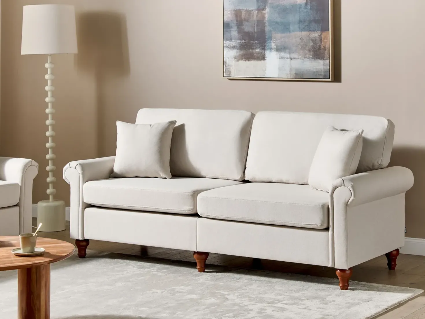 Divano 3 posti GINNERUP Tessuto Beige chiaro