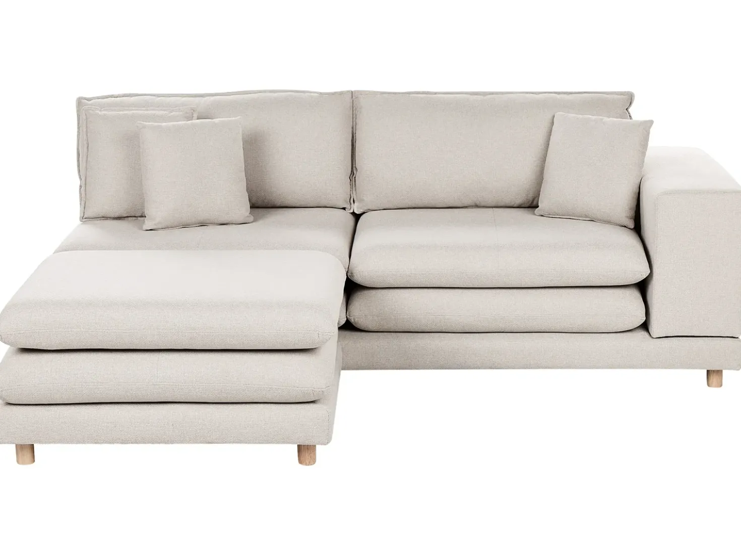 Divano 2 posti HEDEN Tessuto Beige con ottomana