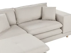 Divano 2 posti HEDEN Tessuto Beige con ottomana