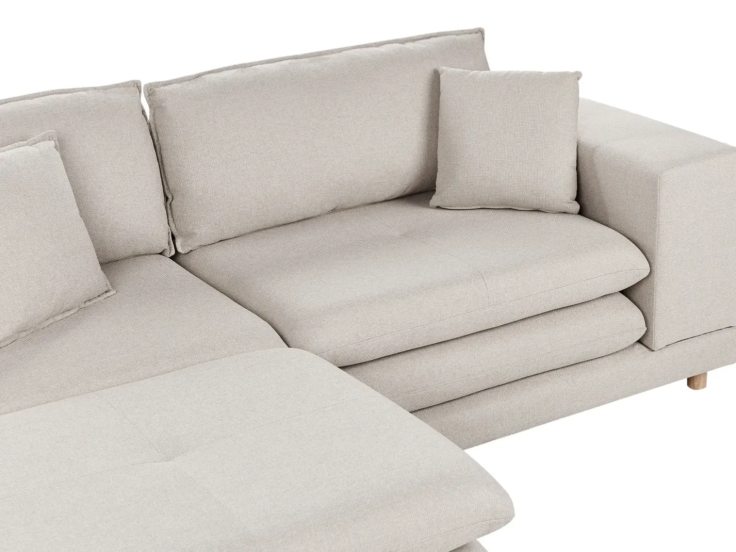 Divano 2 posti HEDEN Tessuto Beige con ottomana