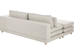 Divano 2 posti HEDEN Tessuto Beige con ottomana