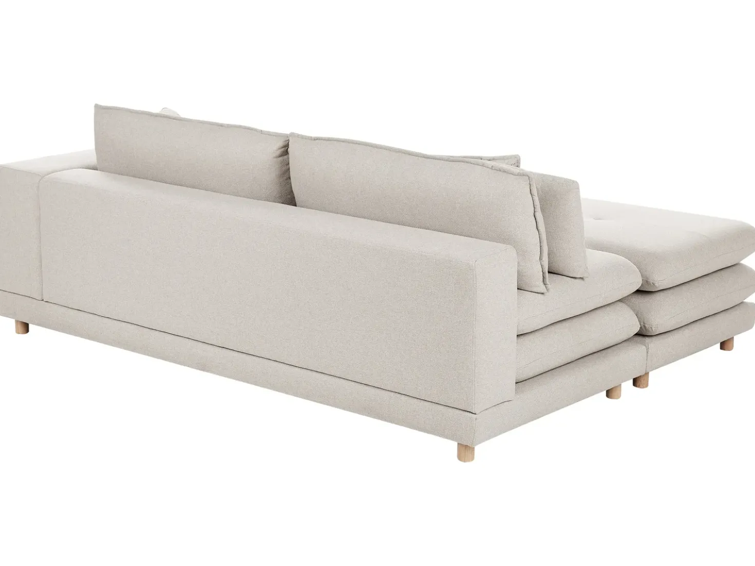 Divano 2 posti HEDEN Tessuto Beige con ottomana