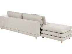 Divano 2 posti HEDEN Tessuto Beige con ottomana