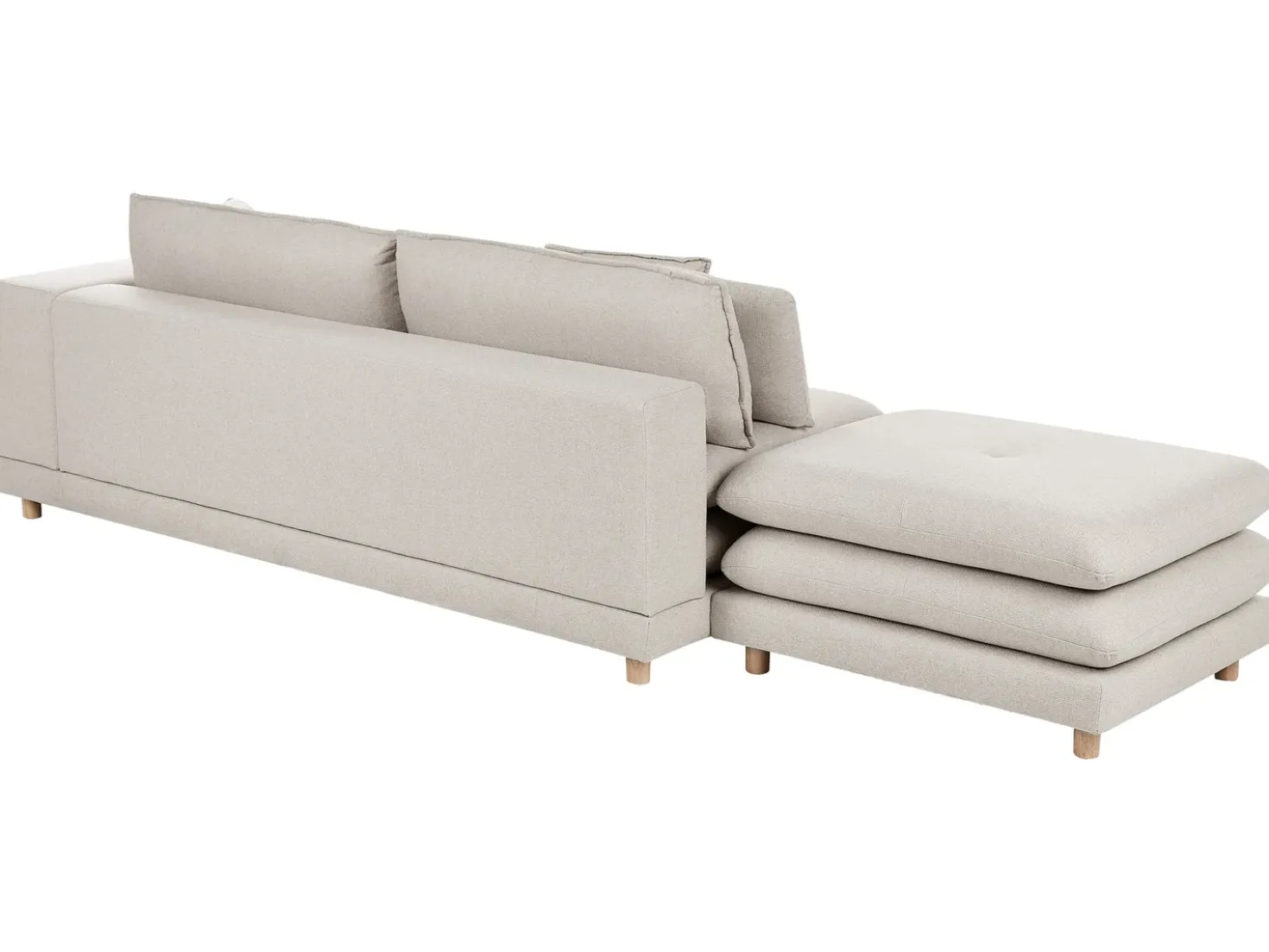 Divano 2 posti HEDEN Tessuto Beige con ottomana